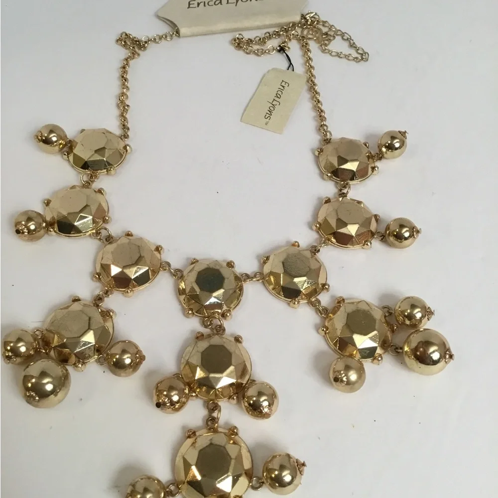 Erica Lyons gold Bubble bead statement necklace. - Picture 3 of 4